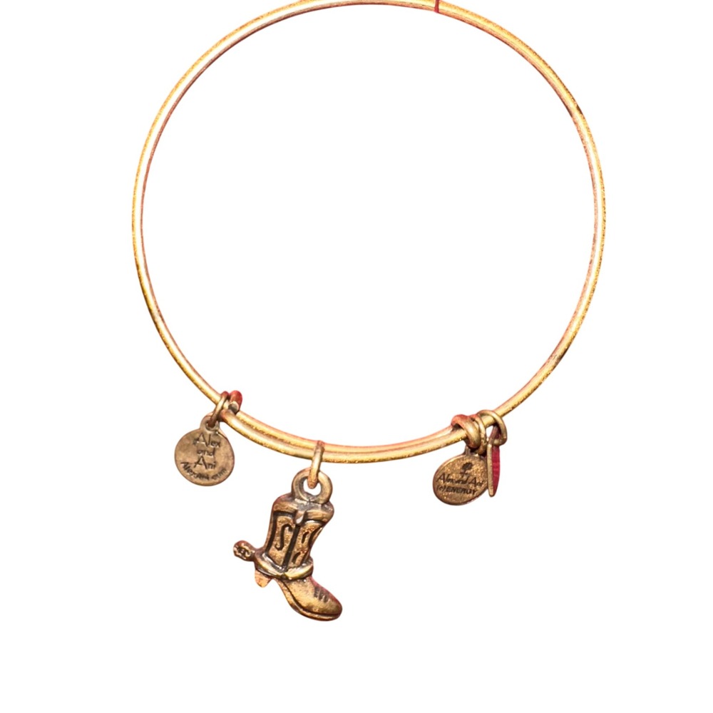 Alex and Ani Expandable Wire Bangle‎ Charm Bracelet Cowboy Boot Western